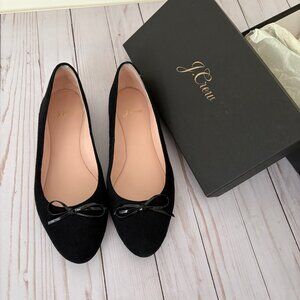 J.Crew Suede Ballet Flats, Black, sz 8